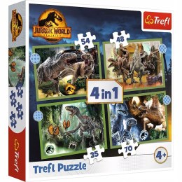 Puzzle 4w1 Groźne dinozaury Trefl 34607