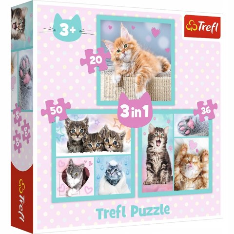 Puzzle 3w1 Słodkie Zwierzaki Trefl 34862