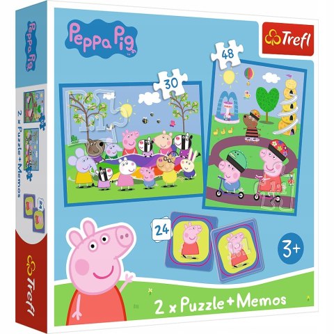 Puzzle 2w1 Świnka Peppa + Memory 93331 Trefl 3+