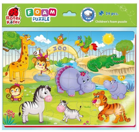 Piankowe puzzle 24 elementów Zwierzęta w Zoo