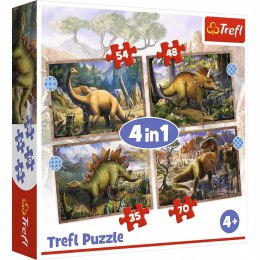 Trefl 34383 Puzzle 4w1 Ciekawe Dinozaury Trefl 4+