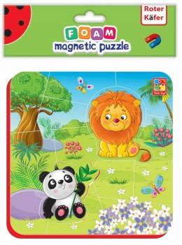 Puzzle piankowe magnetyczne Zwierzęta w Zoo 3+