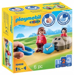 Playmobil 1.2.3 Mój piesek na kółkach 70406