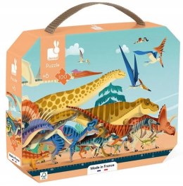 Puzzle panoramiczne w walizce Dinozaury 100 Janod