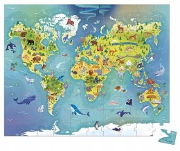 Puzzle w walizce Mapa świata 100 el 6+ Janod
