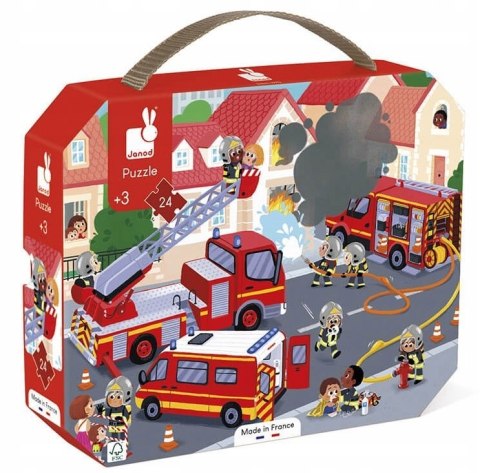 Puzzle w walizce Strażacy 24 elementy 3+ Janod