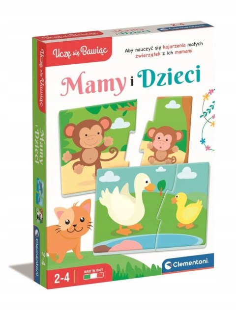 Clementoni 50763 Mamy i Dzieci Gra Edukacyjna 2+ Puzzle Uczę się Bawiąc