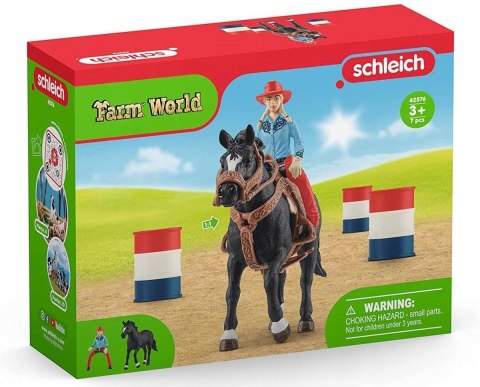 Schleich 42576 Kowbojka i Wyścig Wokół Beczek