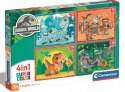 Clementoni 21521 Puzzle 4w1 Jurassic World Park Jurajski Dinozaury 3+