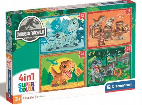 Clementoni 21521 Puzzle 4w1 Jurassic World Park Jurajski Dinozaury 3+