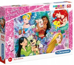 Puzzle 60 elementów 26995 Disney Princess Księżniczki Clementoni Supercolor