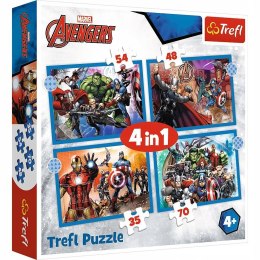 Avengers Puzzle 4w1 Trefl 34386 Marvel Iron man 4+ Odważni Avengersi