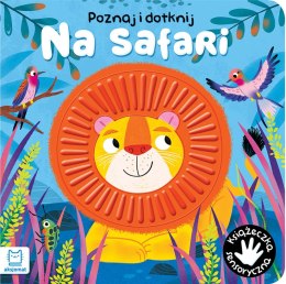 Poznaj i dotknij Na safari Książeczka sensoryczna Dotykowa Zwierzątka Zoo