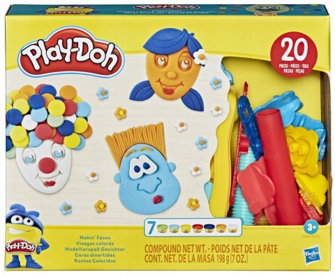 Ciastolina Play doh E9381 Śmieszne Twarze Buzie 20 elementów 7 Kolorów 3+