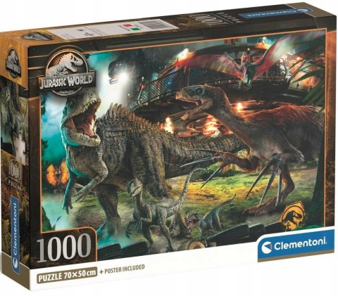 Puzzle 1000 elementów 39856 Jurassic World Compact Clementoni