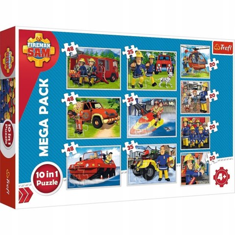 Puzzle Strażak Sam 10w1 Mega Pack 90382 Trefl