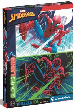 Puzzle 104 Świecące w ciemności Spiderman 27555 Clementoni