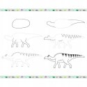 Zestaw Kreatywny Rysowanie Krok po Kroku Dinozaury 20 Rysunków 7+, Janod