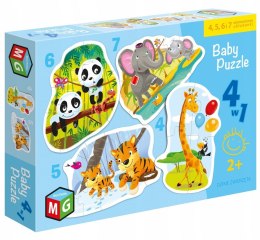 Baby Puzzle 4w1 Dzikie Zwierzątka Multigra 2+