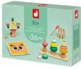 Zestaw drewnianych zabawek edukacyjnych Box 36 m+ Janod dla trzylatka