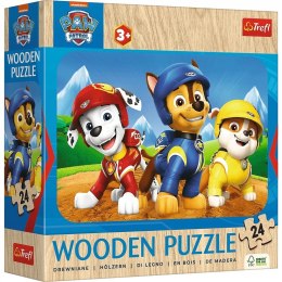 Puzzle drewniane Psi Patrol 24 elementów Urocza Psia Ekipa 20265 Trefl