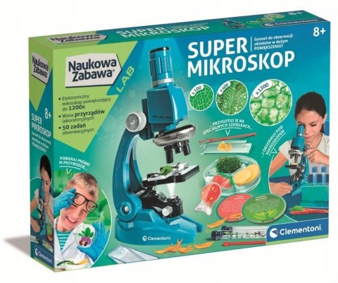 Super Mikroskop Dziecięcy 50755 Clementoni 1200x Naukowa Zabawa 8+