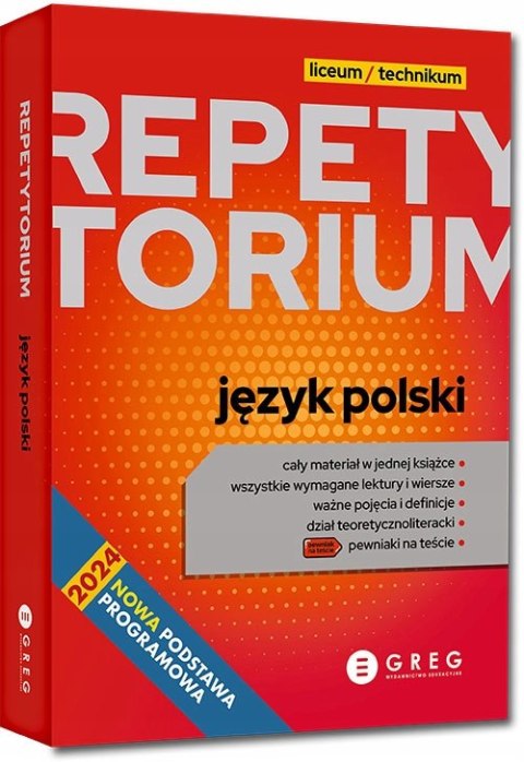 Repetytorium Język polski liceum/technikum Greg