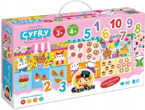 CzuCzu Puzzle Cyfry Króliczki 40 elementów Układanka 3+ 4+