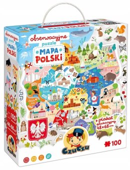 Puzzle Obserwacyjne Mapa Polski 100 elementów 5+ Czuczu